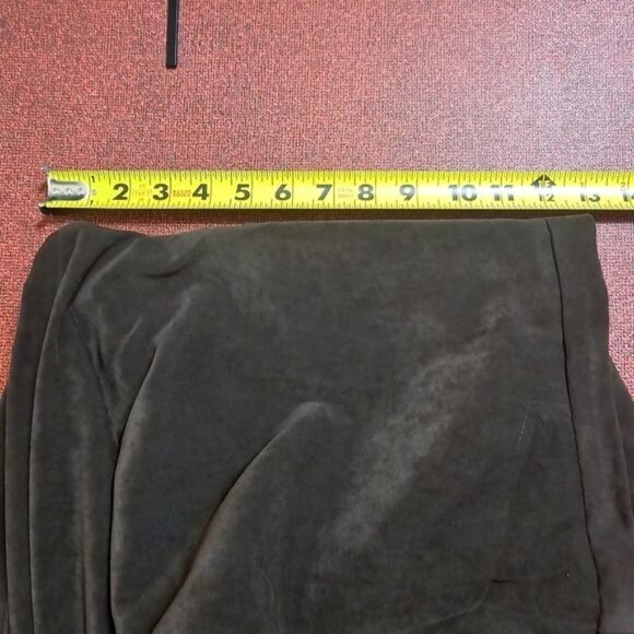 J. Jill Stretch Microsuede Dress Pants Sz 14 Brown High Waist Ankle Slit Neutral - Picture 11 of 13